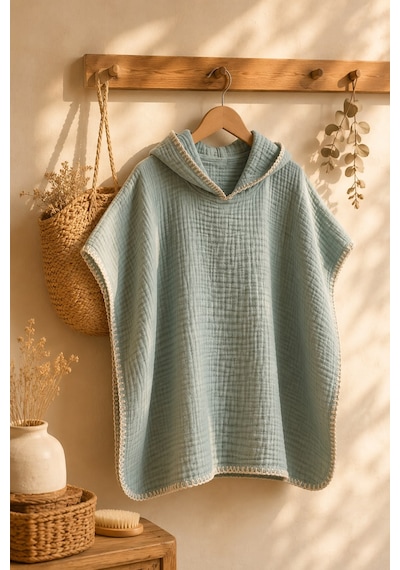 Bebek/Çocuk Pançosu 4 Kat Müslin & Çoban Dikişli - Mint Yeşili 3-4 Yaş