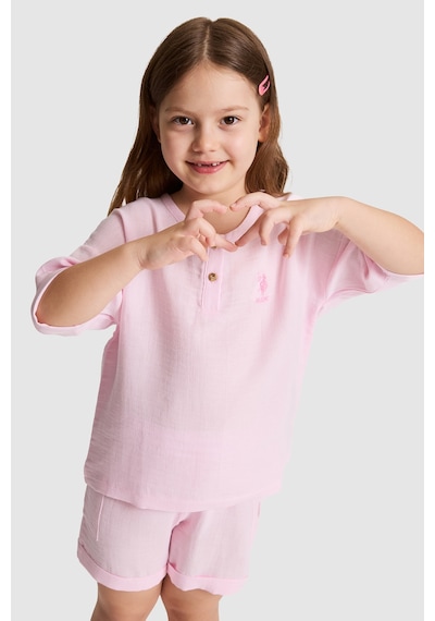 U.S. Polo Assn. Kız Çocuk Pembe Pijama Takım 50326617-vr041