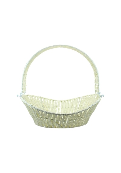 Saplı Oval Kumaş Sepet, 36 Cm, Orta Boy, Pembe Diğer