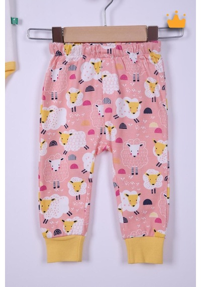 Babyhola Pamuk Annesinin Kuzusu Çıtçıtlı Badi Pantolon Bere 3'lü Takım 593-4 Pembe