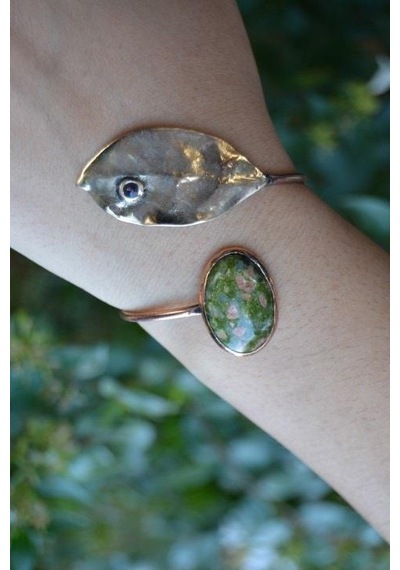 Stoneage Jewellery Unakit Taşlı Tasarım Bileklik Bronz