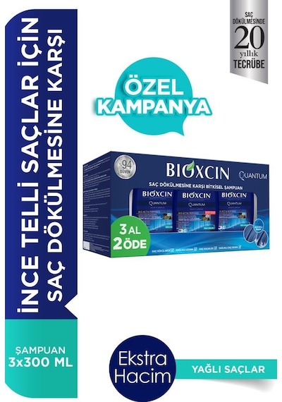 Bioxcin Quantum Yağlı Şampuan 3 Al 2 Öde