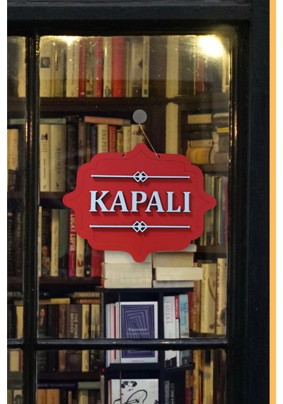 Ahşap Dekoratif Kesim Açık-kapalı Yazısı -kırmızı