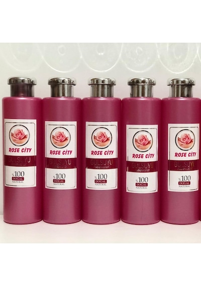 Rosecity Doğal Gülsuyu Gri Kapak 380 ML 5 Adet