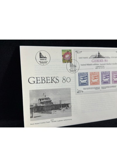 1980 South Africa First Day Cover Fdc Gebeks 80 National Philatelic Exhibition Güney Afrika İlk Gün Zarfı  Teşhir Ürün