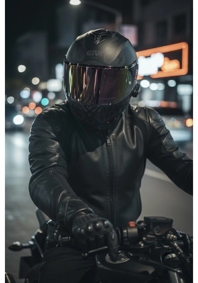 Gıvı 50.x Bones Siyah  1 Renkli 1 Şeffaf Vizörlü Motosiklet Kask İridyum Vizör + Şeffaf