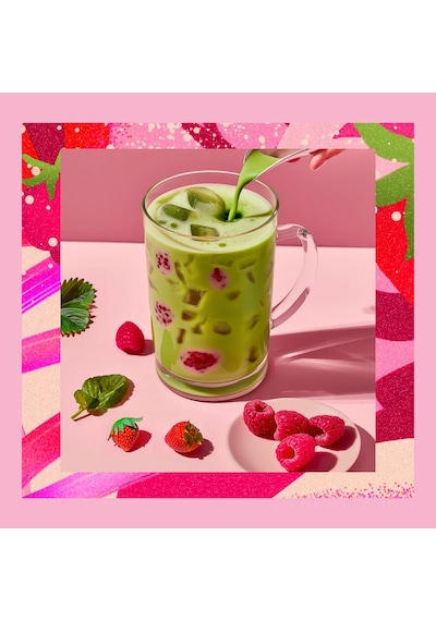 Mim and More Raspberry Strawberry Matcha Ahududu Çilek Aromalı Matcha 25 G