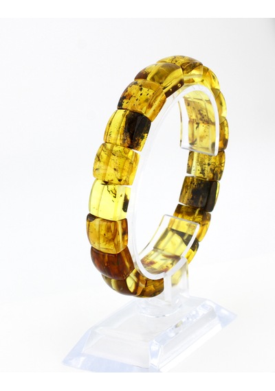 Kehribar Bileklik Fosilli Roleks Özel Tasarım Ambergold Blk23-58 Çok Renkli