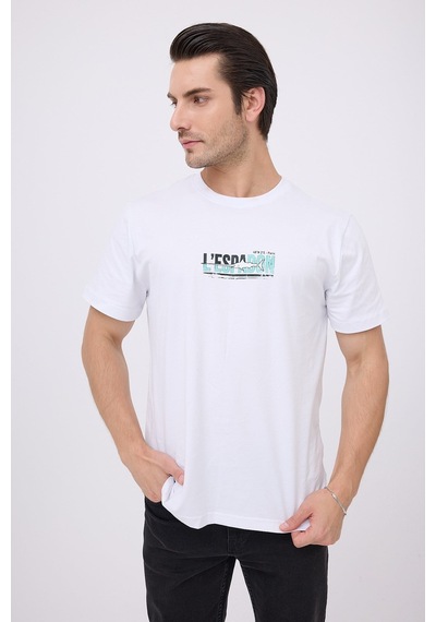 Marıne Tee Deniz Temalı Ribana Bisiklet Yaka Pamuk T-shirt-3164 Beyaz