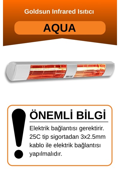 Aqua 3000 Watt Gsa30by Kumandasız Suya Dayanıklı Elektrik Isıtıcı