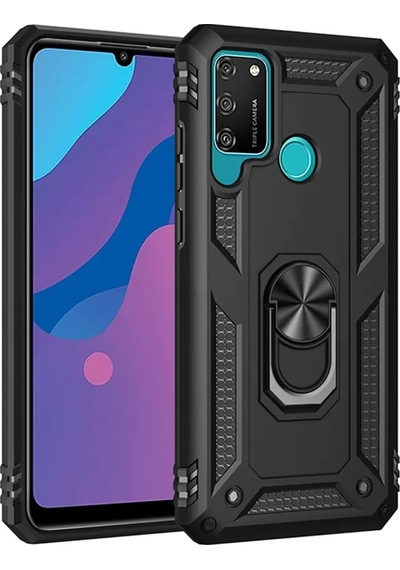 Newface Huawei Y6p Kılıf Sofya Yüzüklü Silikon Kapak - Siyah