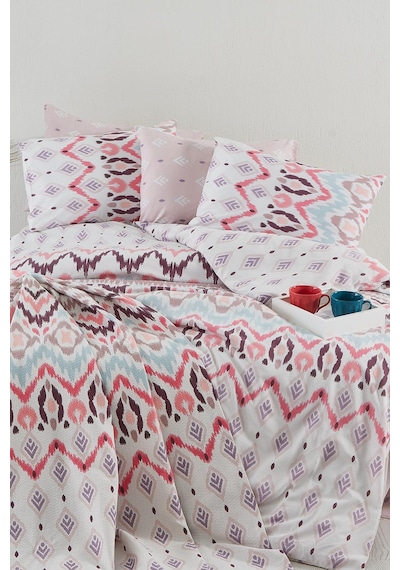 Cotton Life Astec Pembe Çift Kişilik %70 Pamuk %30 Pes Kutulu Nevresim Takımı Pembe
