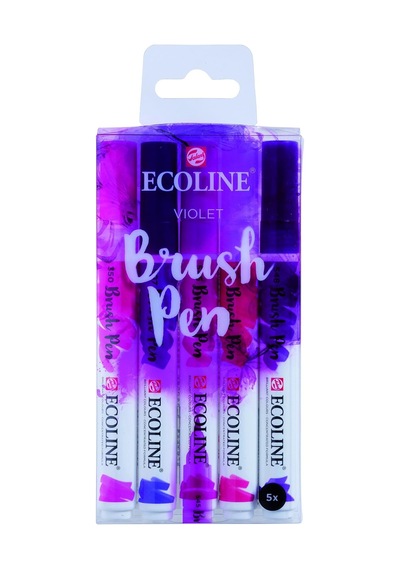 Talens 11509910 Ecoline Firça Uçlu Kalem 5'li Set Mor Tonlar Genel