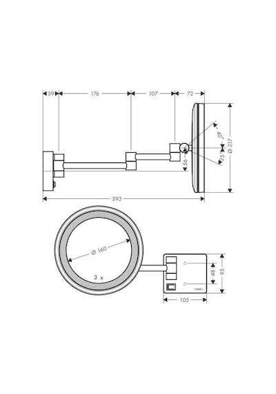 Hansgrohe Addstoris Işıklı Makyaj Aynası Krom