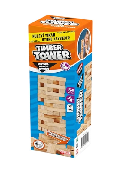 Timber Tower Denge Jenga 54 Parça Ahşap Denge Kule Oyunu