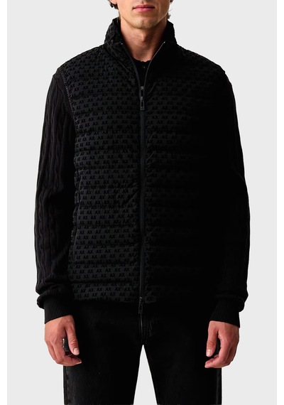 Armani Exchange Logolu Regular Fit Dik Yaka Fermuarlı Yelek Erkek Yelek Xm003511 Af19870 Uc001 Siyah
