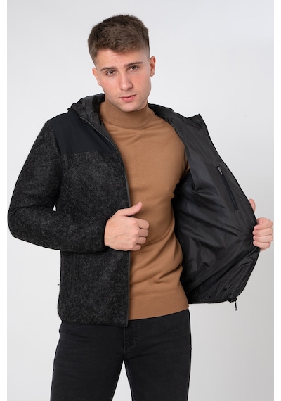 White Stone Eisenstadt Slim Fit Kapüşonlu Mont Siyah