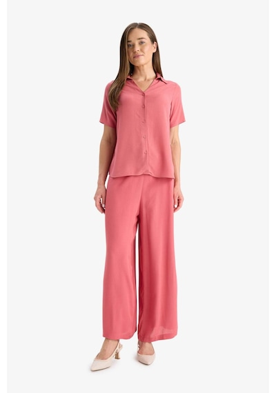Defacto Culotte Geniş Paça Krinkıl Viskon Kapri C9565ax25smbr275 Bordo
