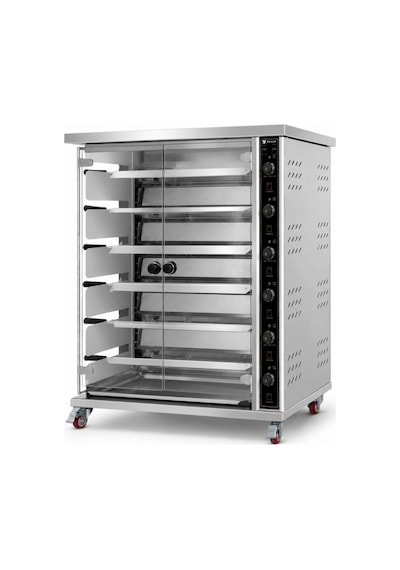 6 Şişli Elektrikli Piliç Çevirme Fırını - 30 Tavuk Kapasiteli Profesyonel Rotisserie Fırın