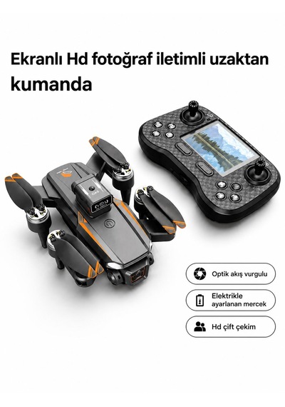 Js28h Drone Akıllı Hava Dronu Engel Tınama Ekranlı Kumanda Fotoğrafçılık Dronu 50x Zoom Başsız Mod Tek Tuşla Geri Dönüş Elektirikli Kamera 2 Lens Fırçasız Motor Elden Kaçınma Katlanabilir