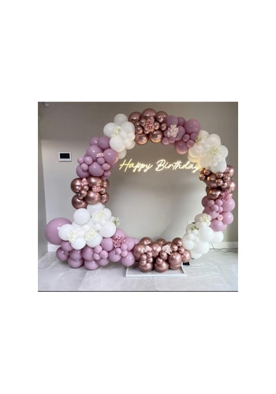 Beysüs Krom Pembe Toz Pembe Ve Beyaz Balon Zinciri 100 Adet Standart