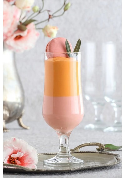 Lav Nevakar Cam Kokteyl Bardağı 6'lı 385 ml (Meşrubat/Smoothie /Milkshake/Soğuk Kahve Bardağı )