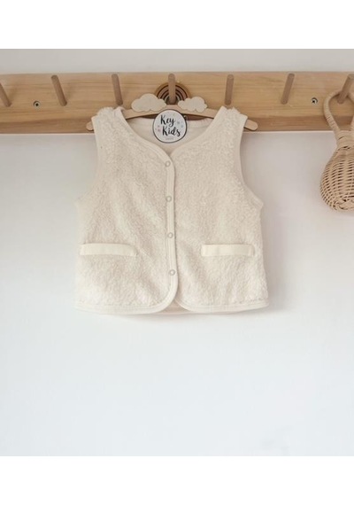 Key Kıds Bej Peluş Welsoft Bebek Ve Çocuk Yelek