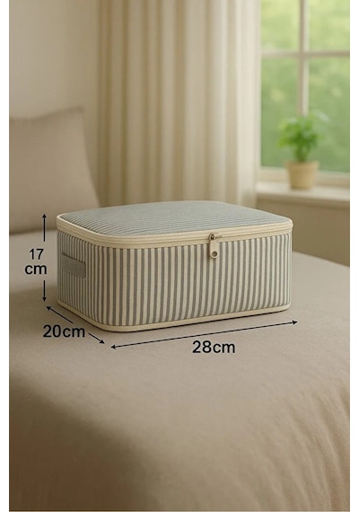 Serstil 6 Parça Bavul Organizer Filesiz Hurç Seti Valiz İçi Düzenleyici Hurç Ve Çanta Takımı - Gri Çizgili