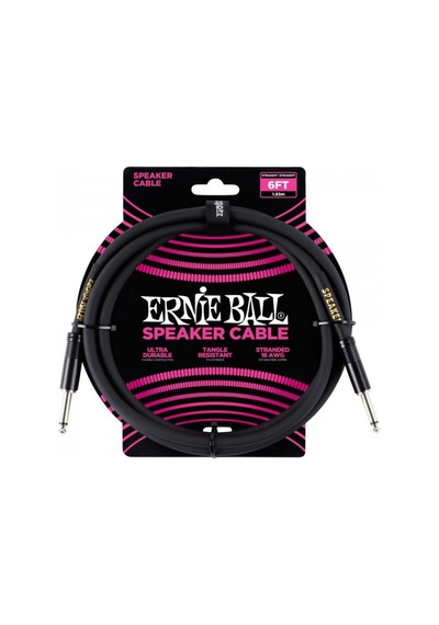 Ernie Ball P06072 6ft Siyah Düz Hoparlör Kablosu