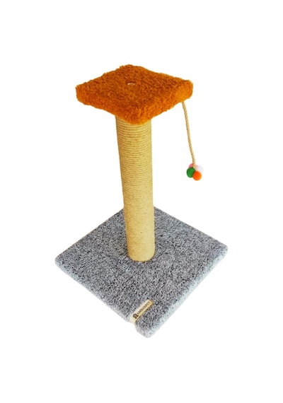 Tek Katlı Stepli Gri Kedi Tırmalama Tahtası