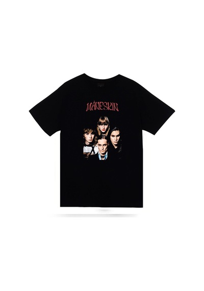 Stoned&Fame Maneskin Baskılı Unisex Siyah %100 Pamuk T-shirt SIYAH