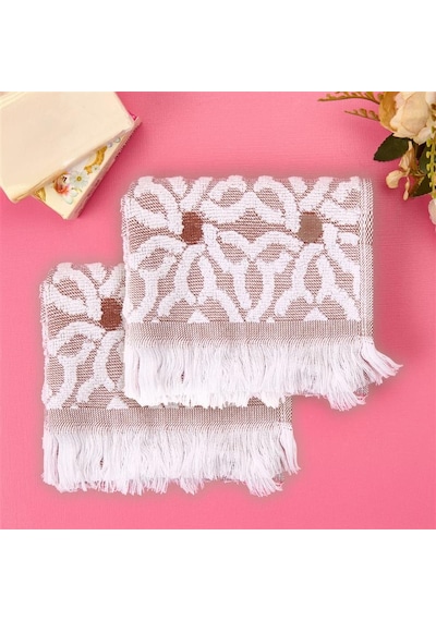 Soft Pin 2'li Havlu Seti - Taba - 30x30 Cm Renkli