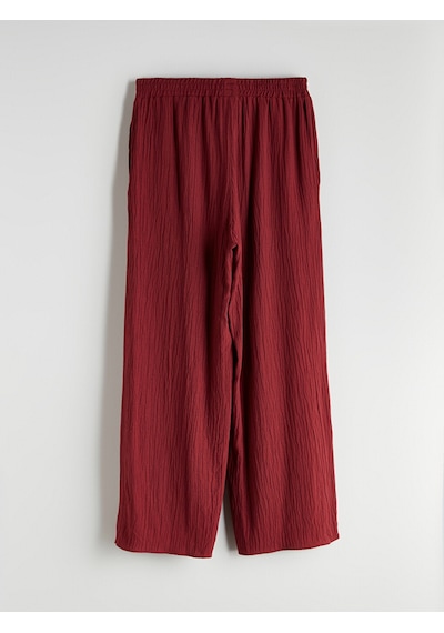 Lcwaıkıkı Classic Kırmızı Beli Lastikli Dokulu Geniş Paça Kadın Pantolon Lcwaıkıkı Classic Kırmızı Beli Lastikli Dokulu Geniş Paça Kadın Pantolon