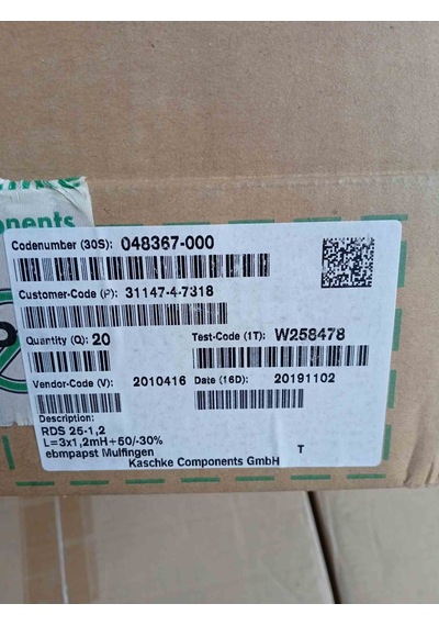 048367-000 Kaschke 3 X 1.2 Mh 3 Ayrı Faz İçin 1,2 Mh Endüktans 2 Adet