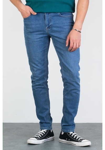HLT Jeans Erkek Açık Mavi Taşlamalı Slim Fit Likralı Jean Kot Pantolon Brenden