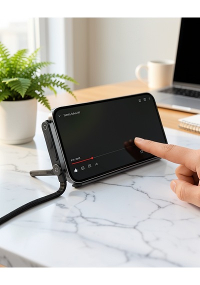 Katlanabilir Telefon Standlı 240w Type-c Hızlı Şarj Kablosu 0