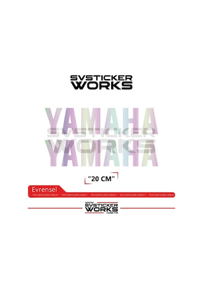Yamaha Sticker 2 Adet Evrensel Tüm Zeminlere Ve Modellere Uyumlu Hologram