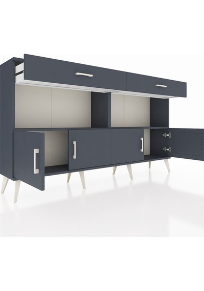 Arges Konsol 2 Raflı 2 Çekmeceli 4 Kapaklı 176x30x99 Antrasit-ant Antrasit-antrasit Arges Konsol 2 Raflı 2 Çekmeceli 4 Kapaklı 176x30x99 Antrasit-ant Antrasit-antrasit