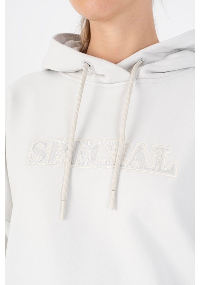 Maraton Oversize Kadın Bisiklet Yaka Gümüş Gri Sweatshirt Gümüş Gri