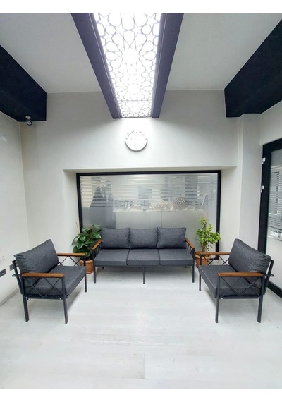 Safir Balkon-bahçe-kafe Çay Seti Koltuk Oturma Takımı-oturma Grubu Siyah