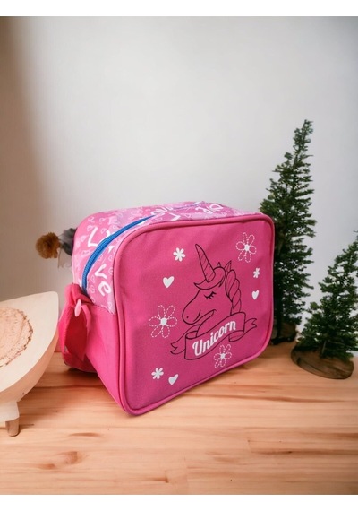 Unicorn Baskılı Kaliteli Okul Çantası Ve Beslenme Çantası Çok Renkli