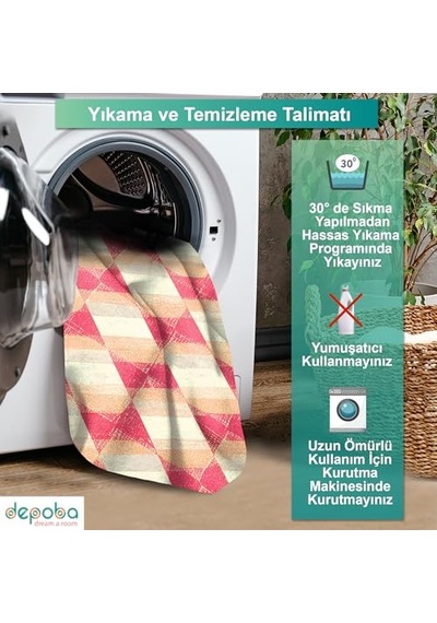 Fatan Kadife Kaymaz Pamuk Tabanlı Yıkanabilir Antibakteriyel Yuvarlak Salon Halısı 140x140 Diğer