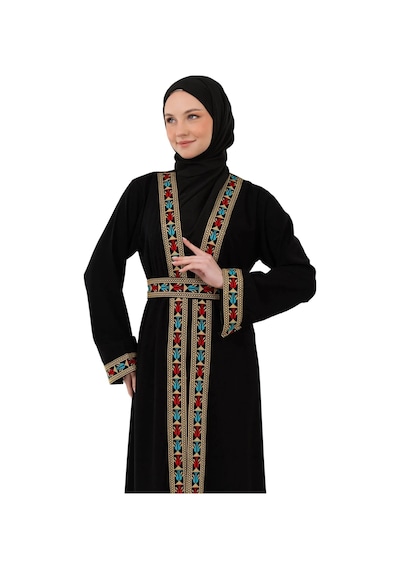 Zaytoon Filistin Nakışlı Lüks Lexus Kumaş Modern Abaya C100064 Çok Renkli