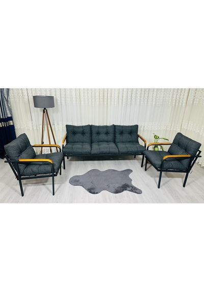 Madame Home Defne Balkon, Bahçe, Cafe - Metal Kanepe Koltuk Takımı - 3+1+1 Antrasit Madame Home Defne Balkon, Bahçe, Cafe - Metal Kanepe Koltuk Takımı - 3+1+1 Antrasit