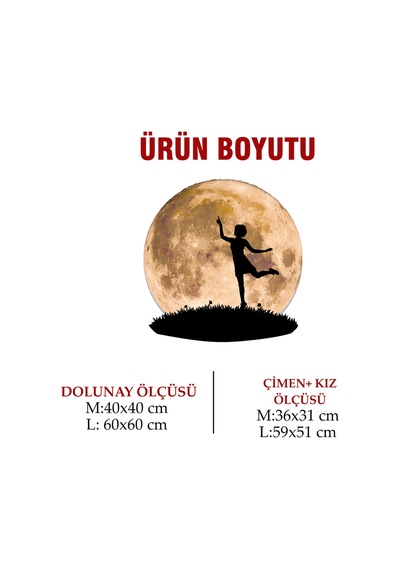 Kişiselleştirilebilir Led Işıklı Epoksi Cam Katmanlı Tablo Zoey Dolunay Sarı - 738149267 Sarı