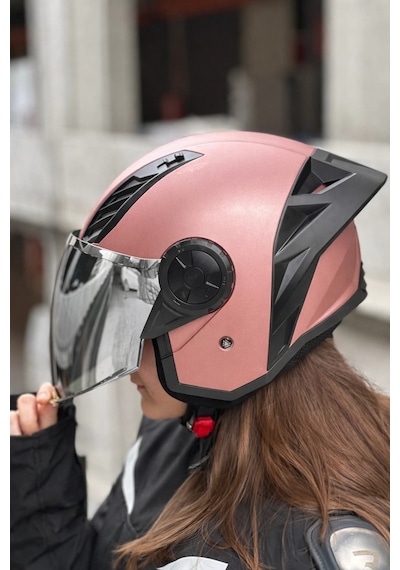 Ls2 Aırflow 2 Rose Gold Kask Gri Vizör Spoiler Rose Gold