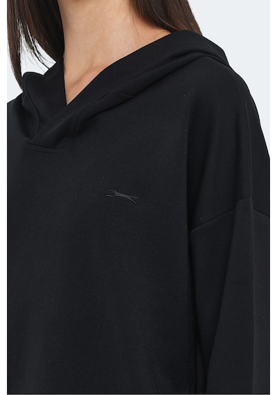 Slazenger Kenzıe I Kadın Kapüşonlu Siyah Sweatshirt Siyah