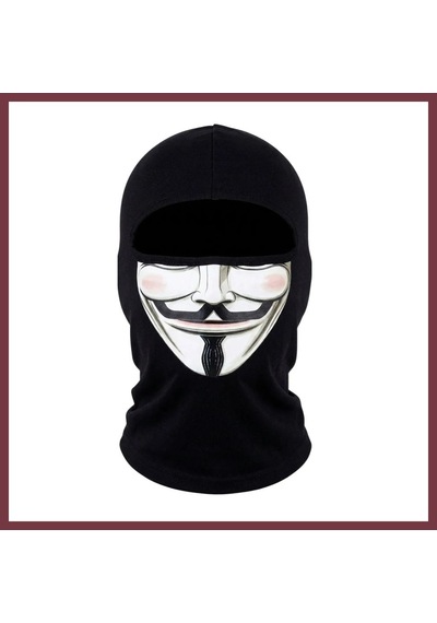 Storeşahin Unisex Anonymous Baskılı Balaklava 1 Adet Tek Beden Viskoz Kask İçi Motosiklet Maskesi Renk: Siyah Beden: Standart Shn0720
