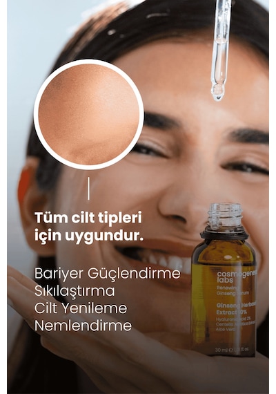 Cosmogenesis Labs Ginseng %10 Serum 30ml - Cilt Onarıcı Yenileyici Bariyer Elastikiyet Artırıcı Vegan