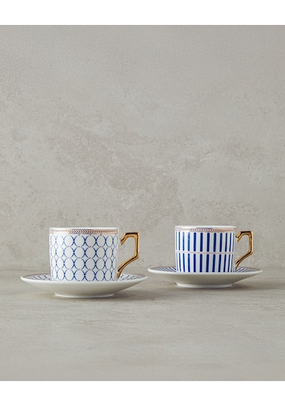 English Home Rabecca New Bone China Kahve Fincan Takımı 4 Parça 2 Kişilik Lacivert